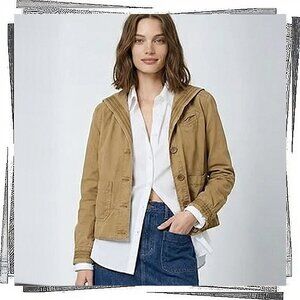Tan Linen Blend Sailor Jacket (4) by Daughters of The Liberation